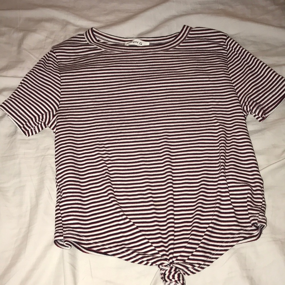 BRAND NEW Burgundy striped top